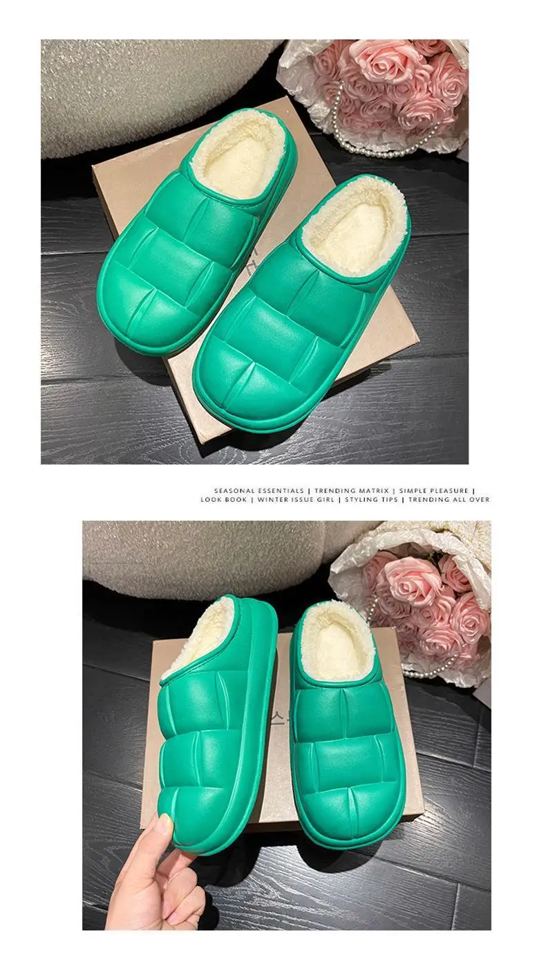 New Petal Cotton Slippers for Women, Autumn and Winter New Couple Cotton Shoes for Men, Indoor, Home, Non-Slip, Outdoor, Waterproof — feature 21
