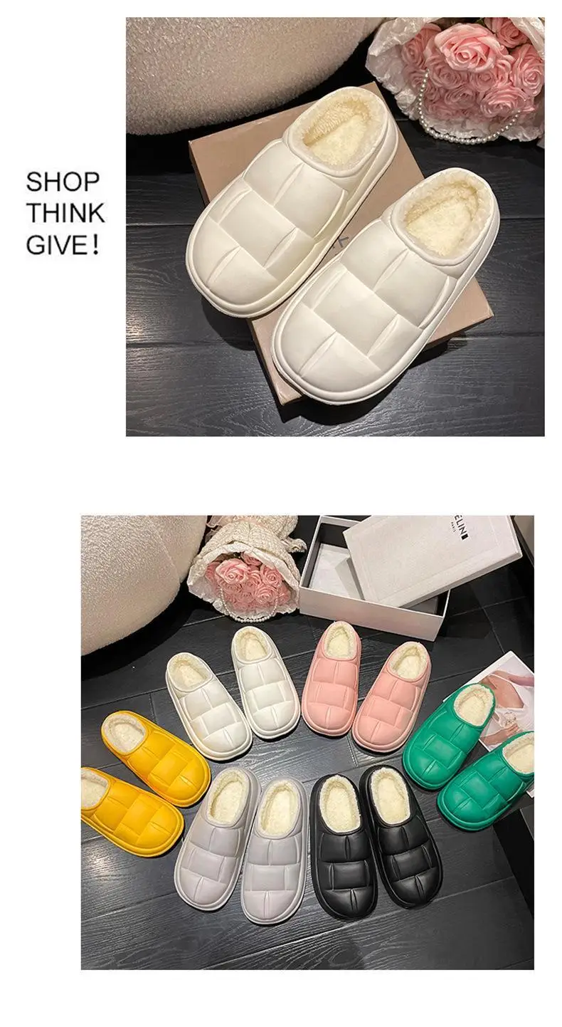 New Petal Cotton Slippers for Women, Autumn and Winter New Couple Cotton Shoes for Men, Indoor, Home, Non-Slip, Outdoor, Waterproof — feature 22