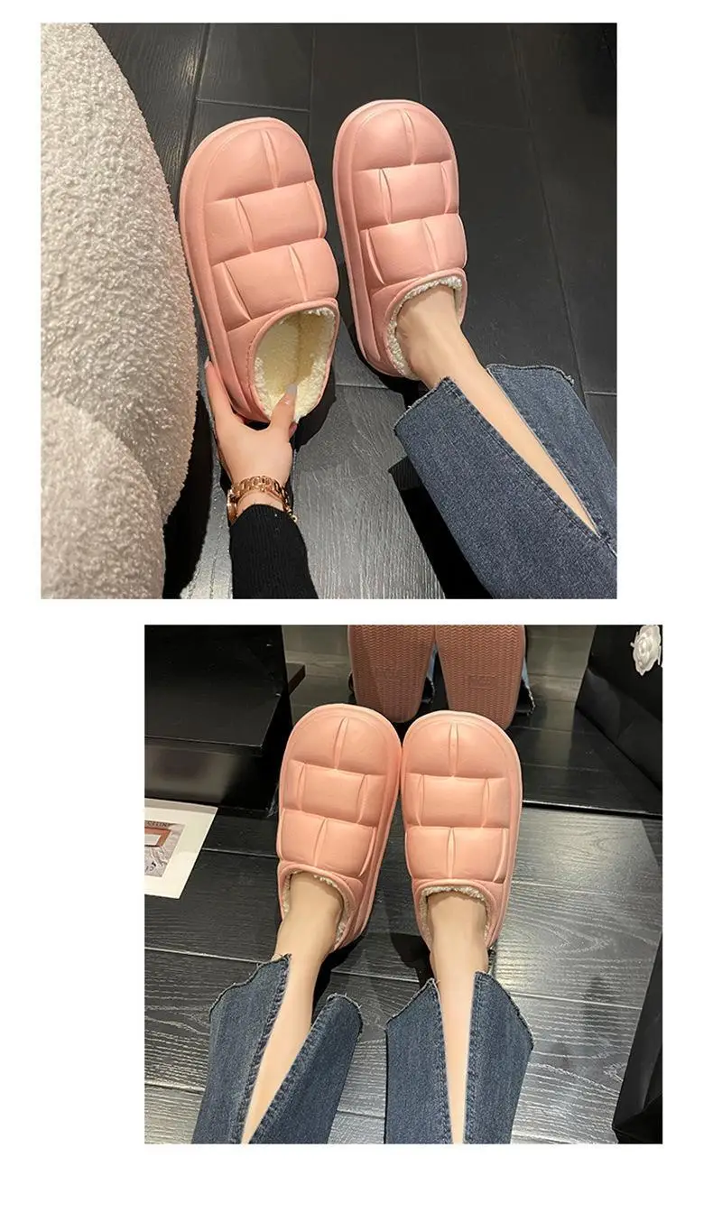New Petal Cotton Slippers for Women, Autumn and Winter New Couple Cotton Shoes for Men, Indoor, Home, Non-Slip, Outdoor, Waterproof — feature 3