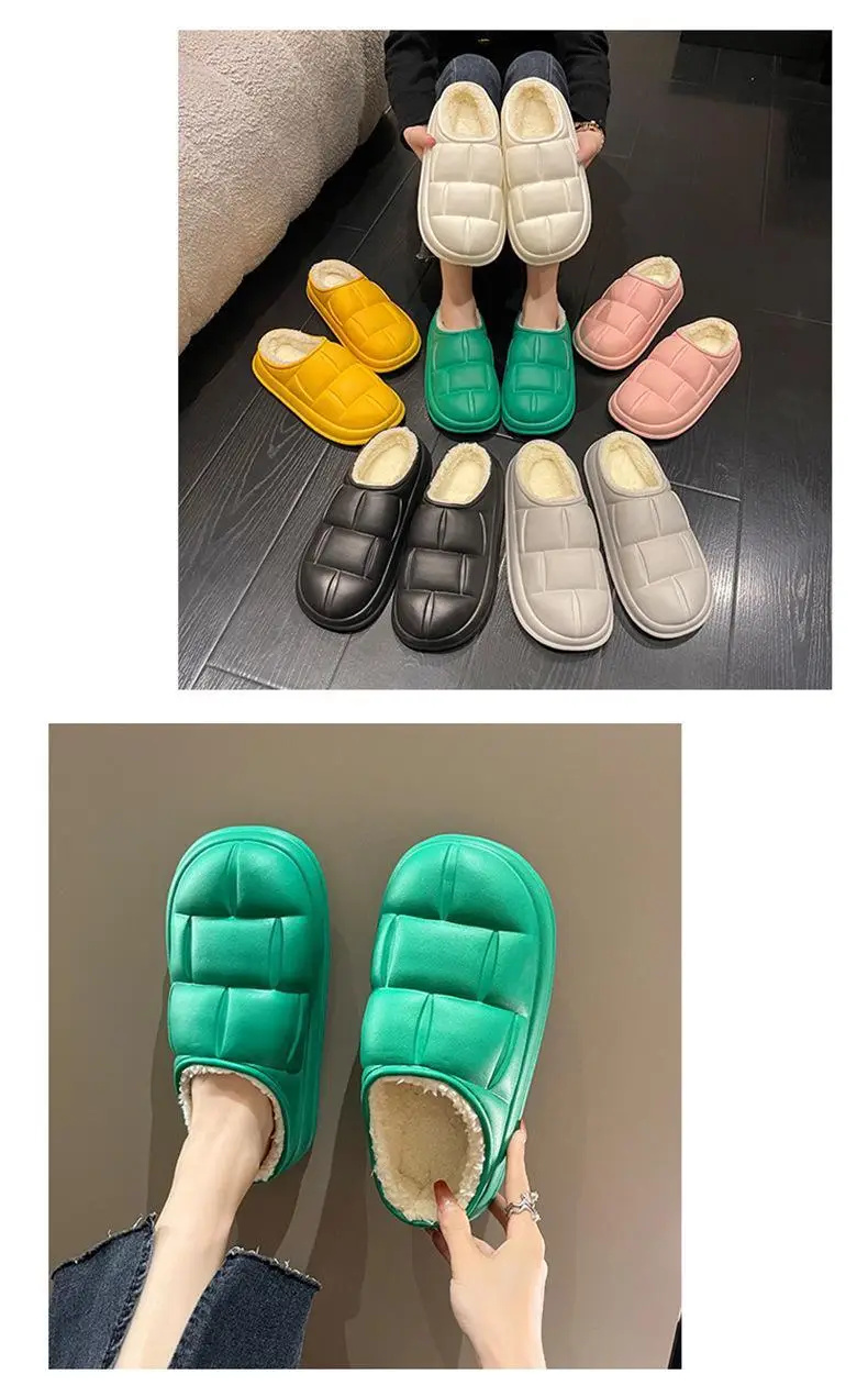 New Petal Cotton Slippers for Women, Autumn and Winter New Couple Cotton Shoes for Men, Indoor, Home, Non-Slip, Outdoor, Waterproof — feature 5