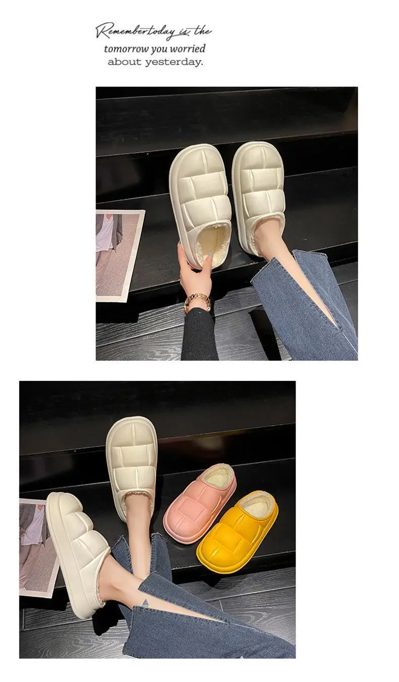 New Petal Cotton Slippers for Women, Autumn and Winter New Couple Cotton Shoes for Men, Indoor, Home, Non-Slip, Outdoor, Waterproof — feature 8