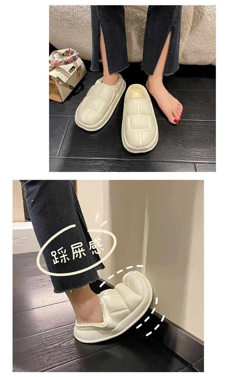New Petal Cotton Slippers for Women, Autumn and Winter New Couple Cotton Shoes for Men, Indoor, Home, Non-Slip, Outdoor, Waterproof — feature 9