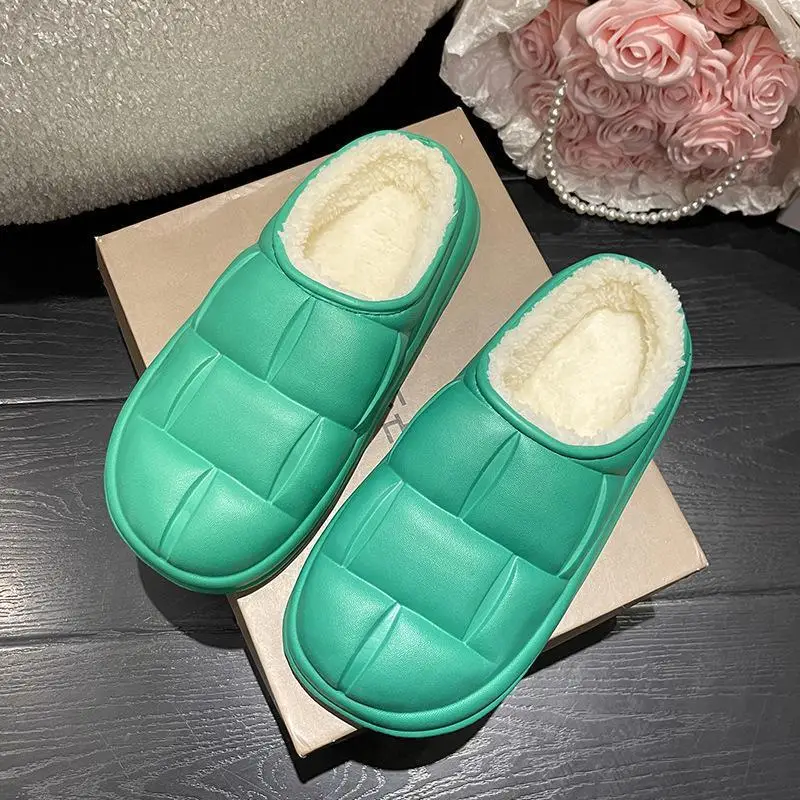 New Petal Cotton Slippers for Women, Autumn and Winter New Couple Cotton Shoes for Men, Indoor, Home, Non-Slip, Outdoor, Waterproof - Image 3