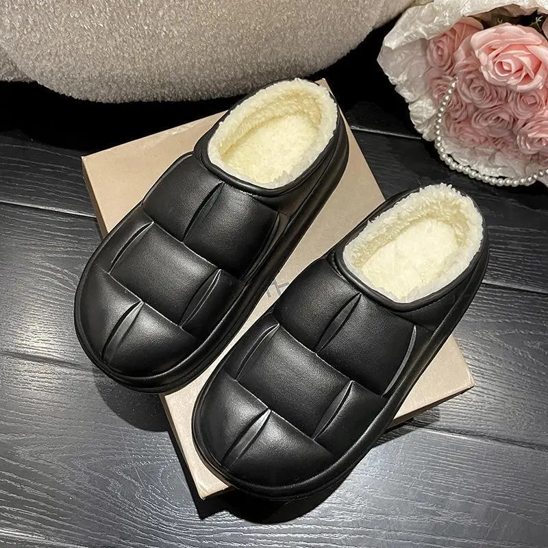 New Petal Cotton Slippers for Women, Autumn and Winter New Couple Cotton Shoes for Men, Indoor, Home, Non-Slip, Outdoor, Waterproof - Image 5