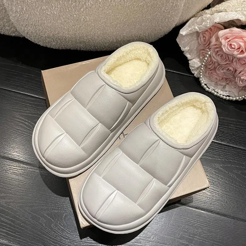 New Petal Cotton Slippers for Women, Autumn and Winter New Couple Cotton Shoes for Men, Indoor, Home, Non-Slip, Outdoor, Waterproof - Image 6