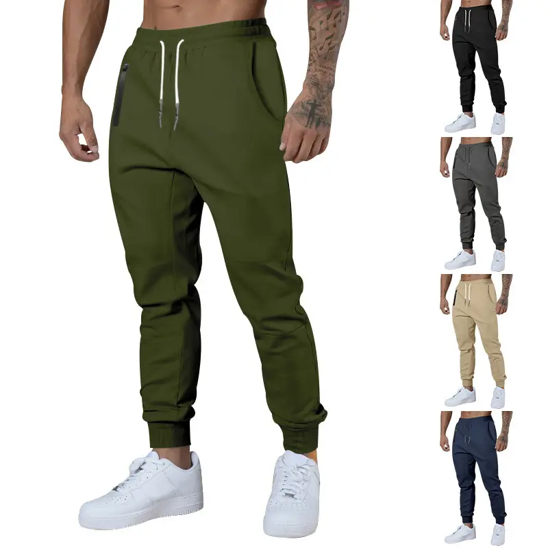 Men Drawstring Casual Trousers Navy Blue Breathable - Image 7