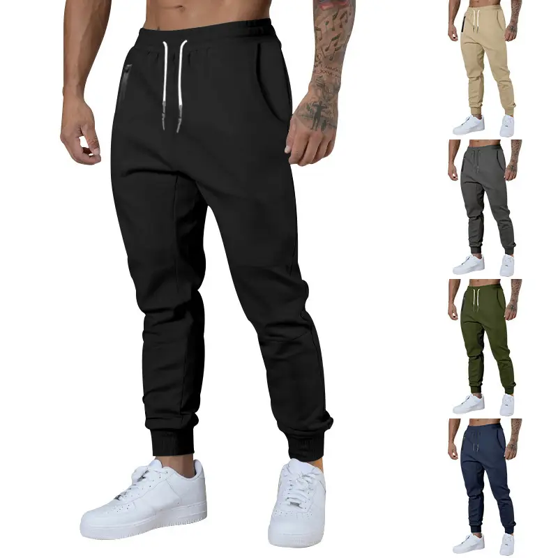 Men Drawstring Casual Trousers Navy Blue Breathable - Image 8