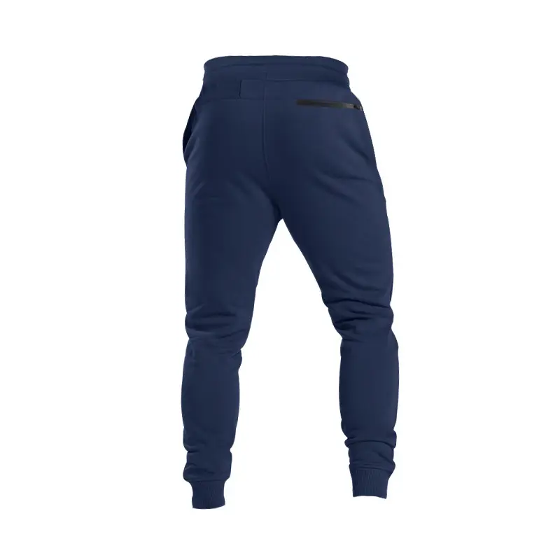 Men Drawstring Casual Trousers Navy Blue Breathable — feature 13