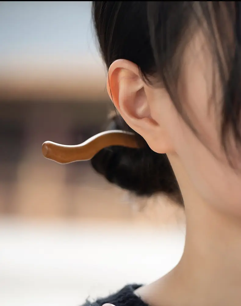 Peach Wood New Year Hairpin Chinese Style — feature 2