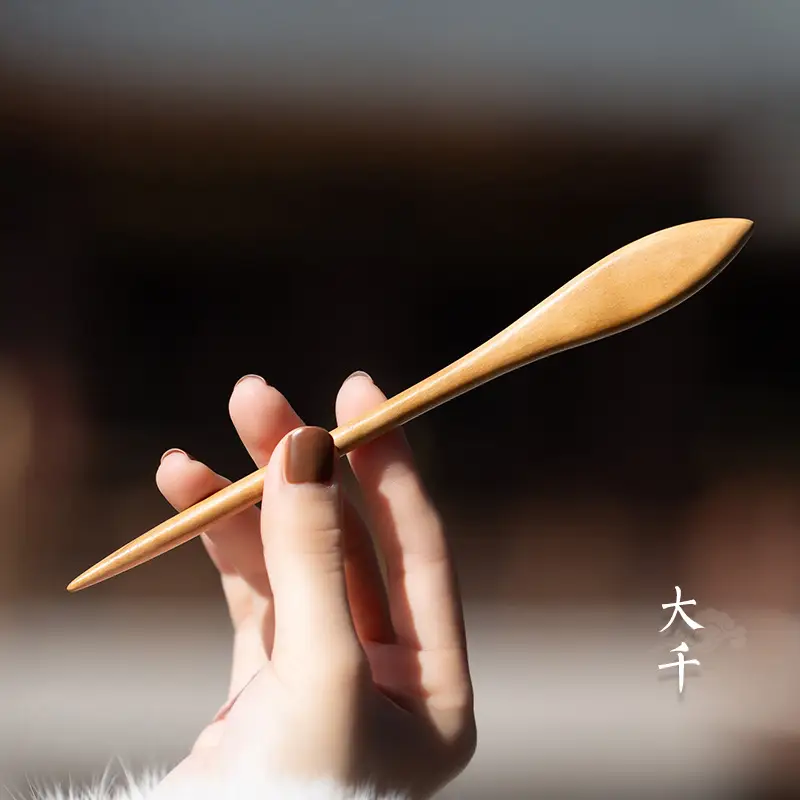 Peach Wood New Year Hairpin Chinese Style - Image 11