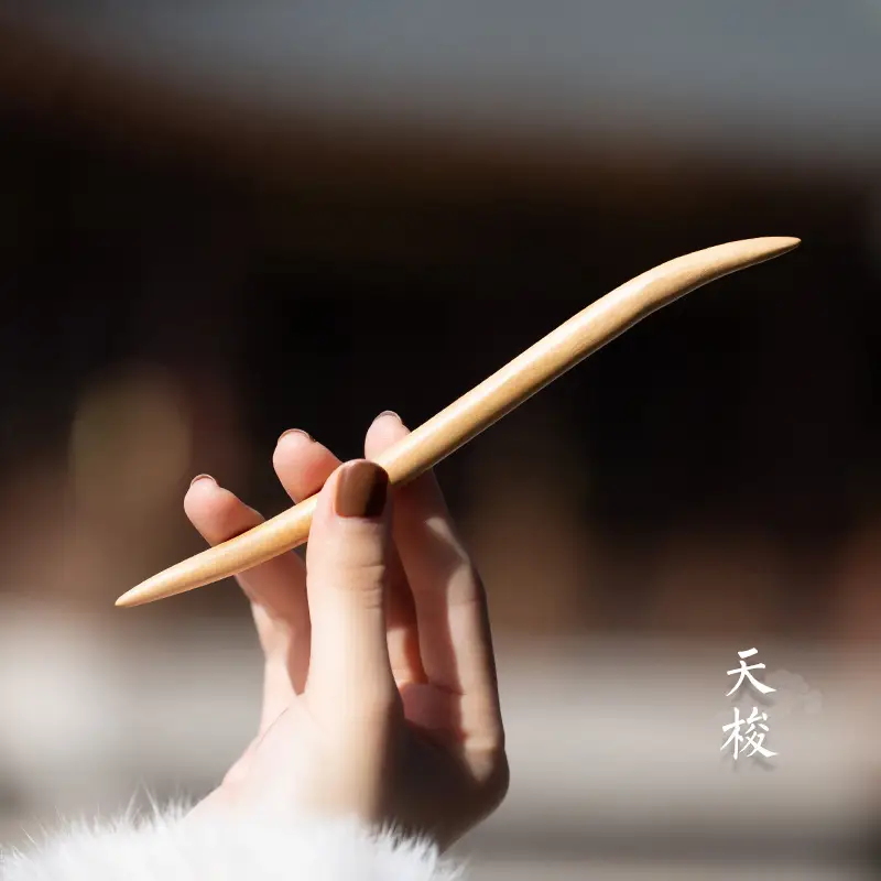 Peach Wood New Year Hairpin Chinese Style - Image 12