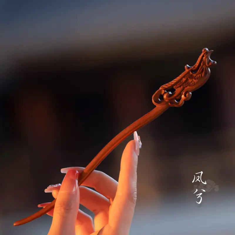 Peach Wood New Year Hairpin Chinese Style - Image 25