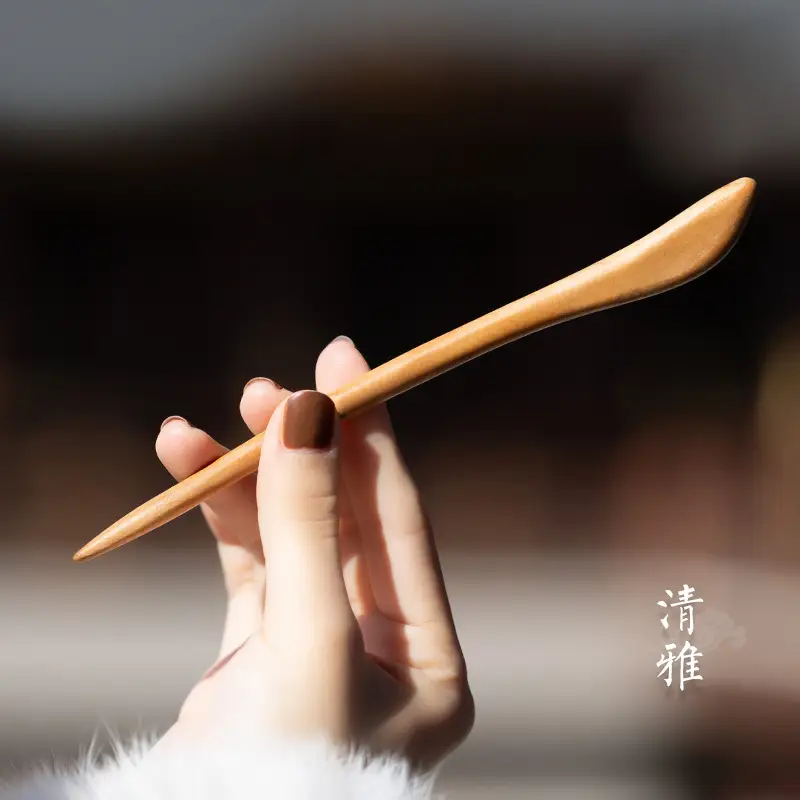 Peach Wood New Year Hairpin Chinese Style - Image 8