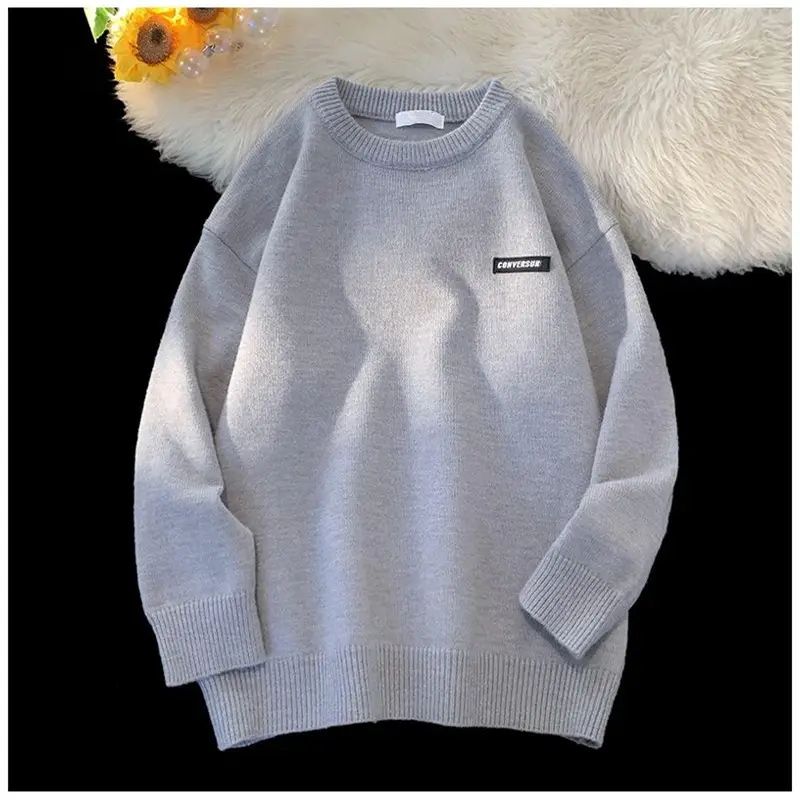 Men's Black Korean Style Crewneck Sweater — feature 9