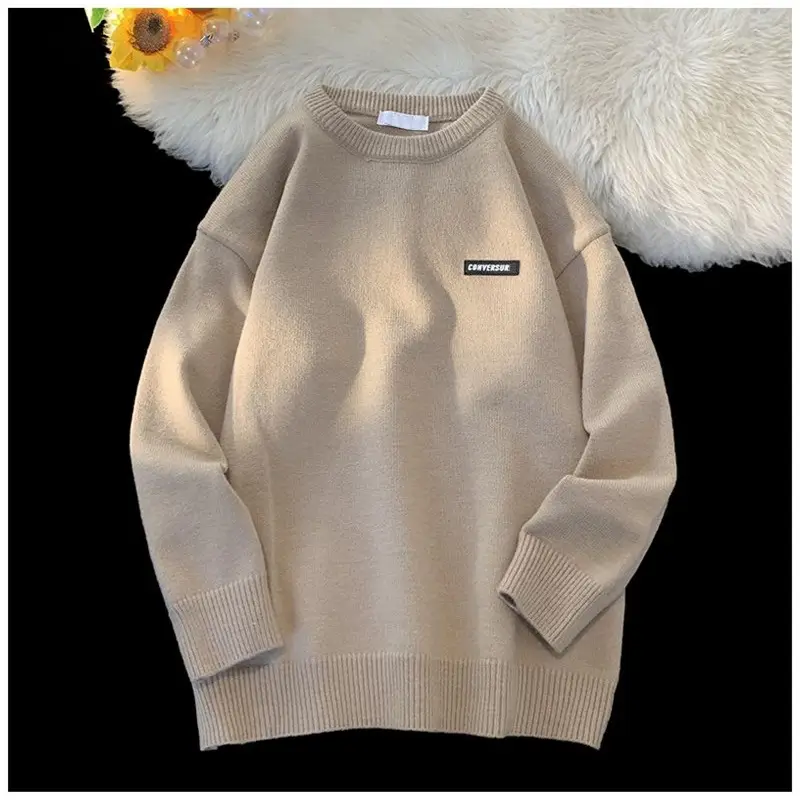 Men's Black Korean Style Crewneck Sweater - Image 4