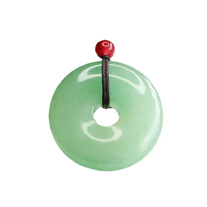 Green Jade Ping An Buckle Pendant Necklace - Image 6