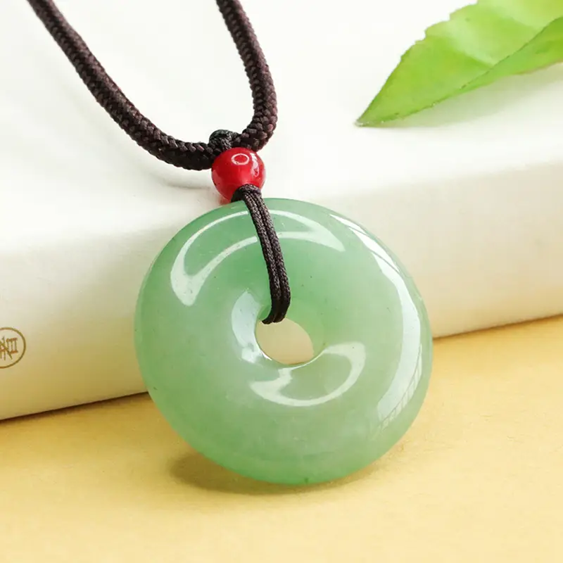 Green Jade Ping An Buckle Pendant Necklace — feature 5