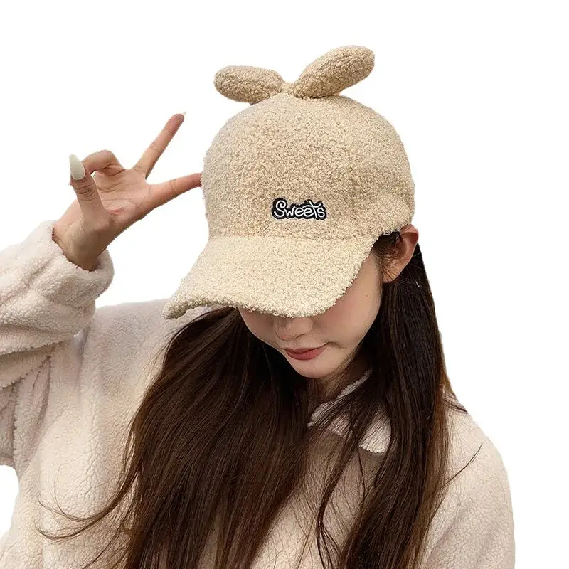 Blue Fleece Lined Peaked Hat for Girls with Bow - Image 7
