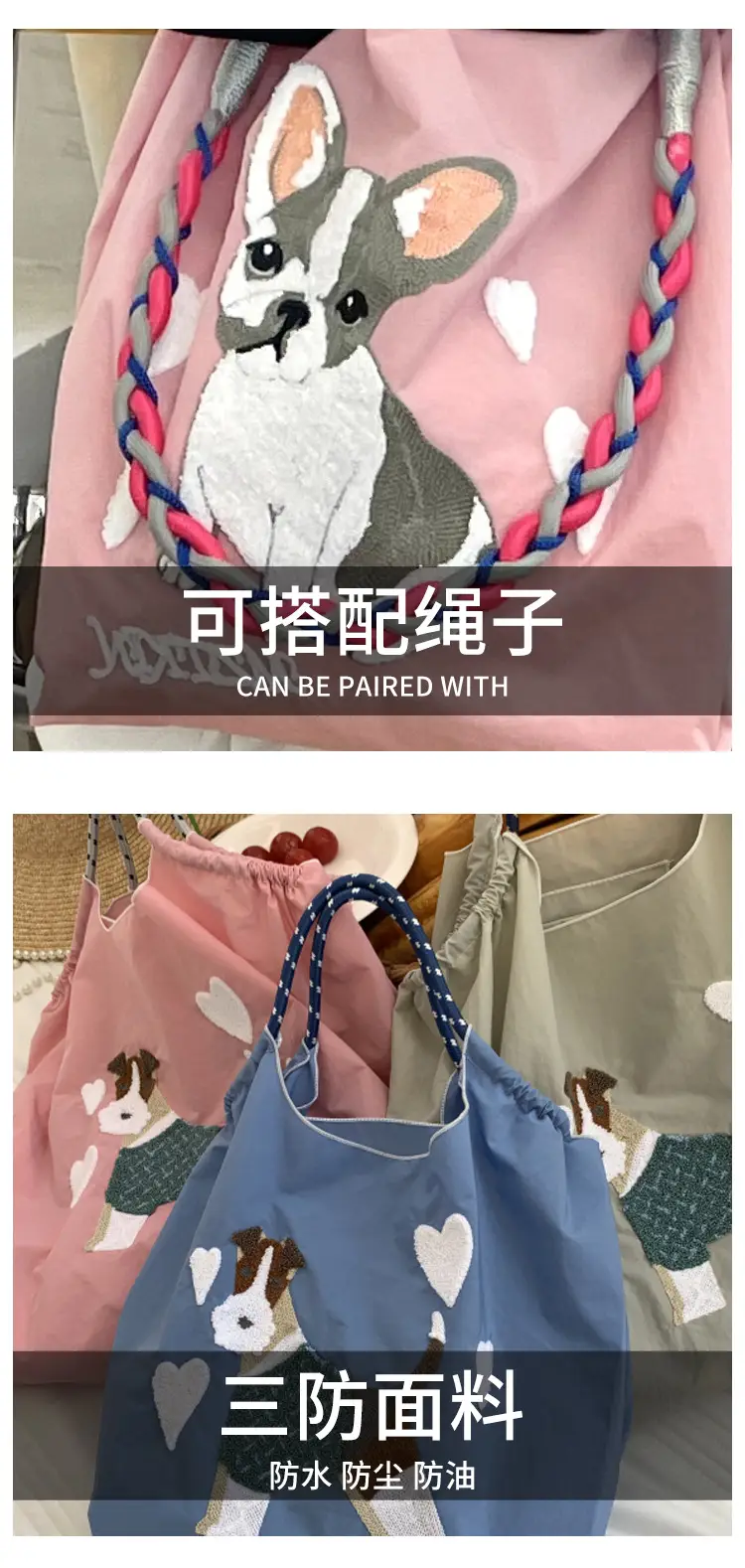 Women Embroidered Pink Crossbody Bag with Heart Design — feature 7
