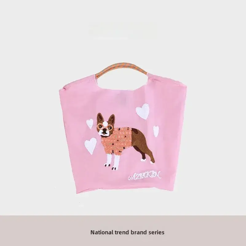 Women Embroidered Pink Crossbody Bag with Heart Design - Image 16