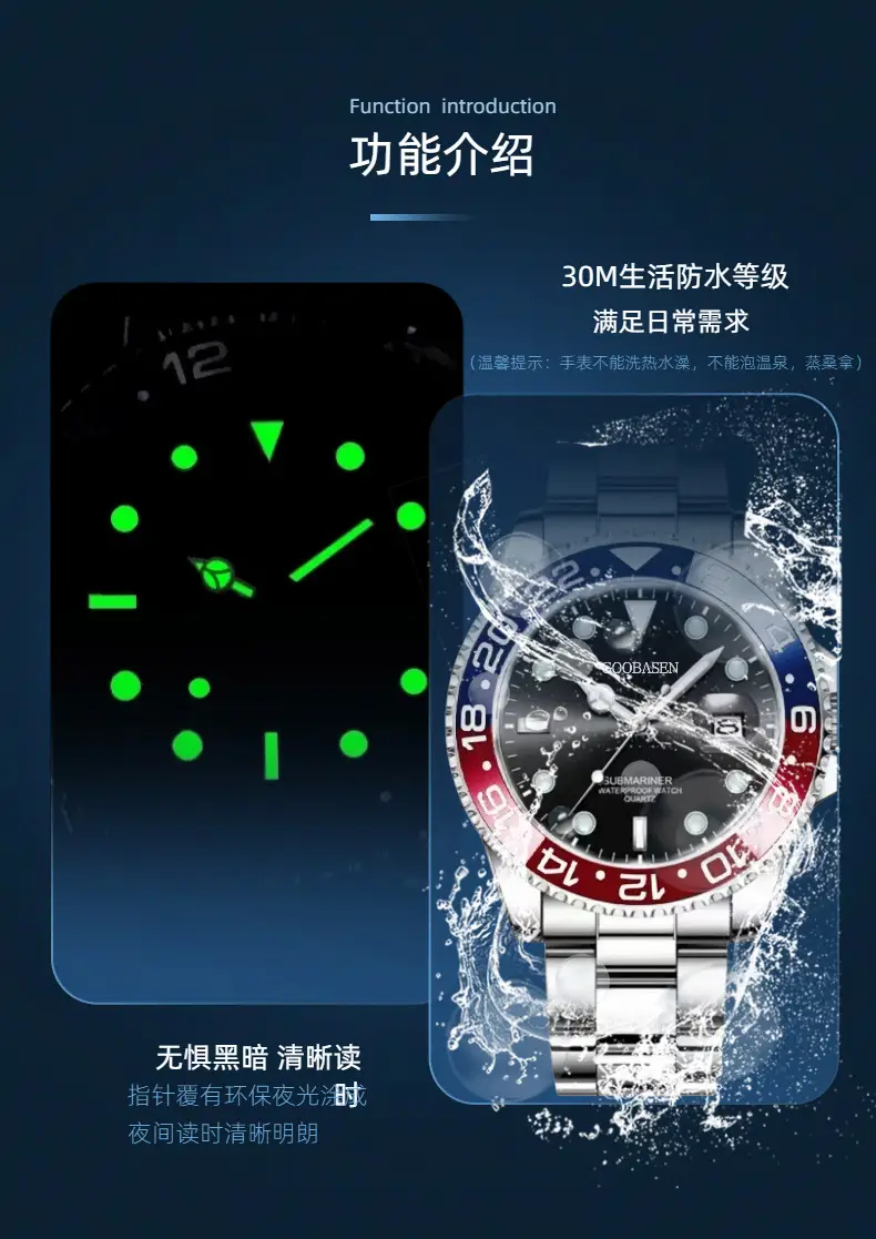 Guberson Coke Circle Men's Watch Waterproof Luminous Calendar — feature 3