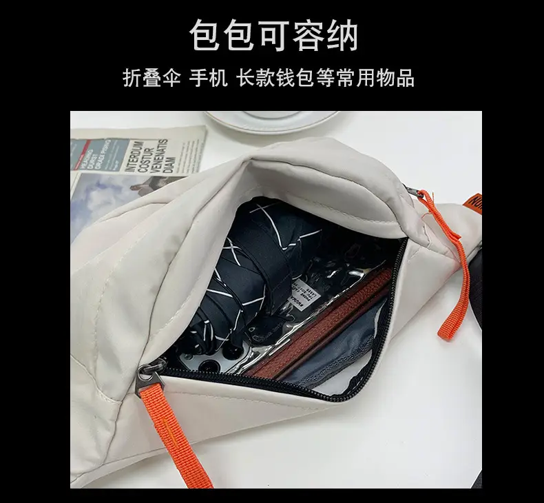 Trendy Waterproof Men's Waist Bag Teal Orange — feature 10