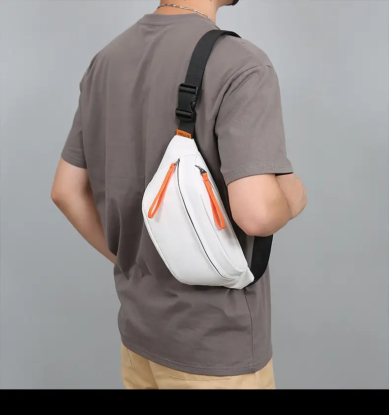 Trendy Waterproof Men's Waist Bag Teal Orange — feature 22