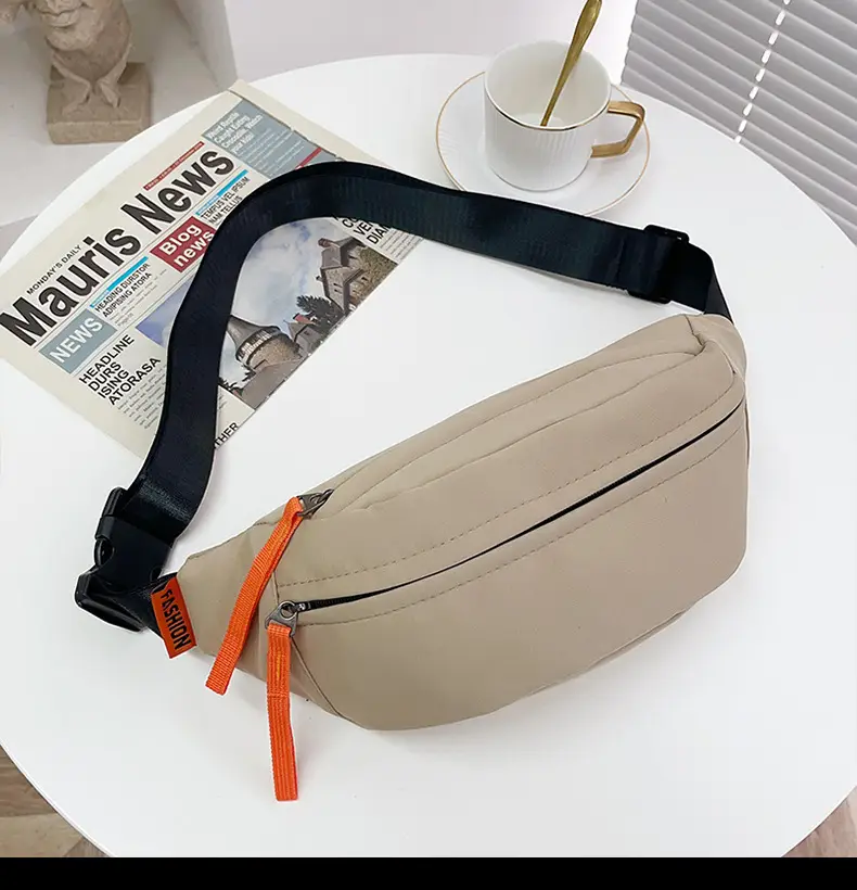 Trendy Waterproof Men's Waist Bag Teal Orange — feature 29