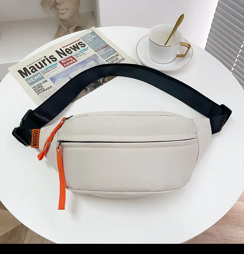 Trendy Waterproof Men's Waist Bag Teal Orange — feature 31