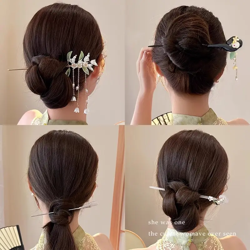 Chinese Style Pearl Flower Hairpin for Women - Image 77
