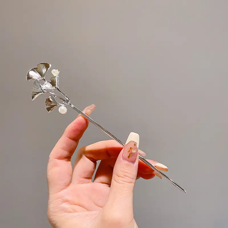Chinese Style Pearl Flower Hairpin for Women - Image 9