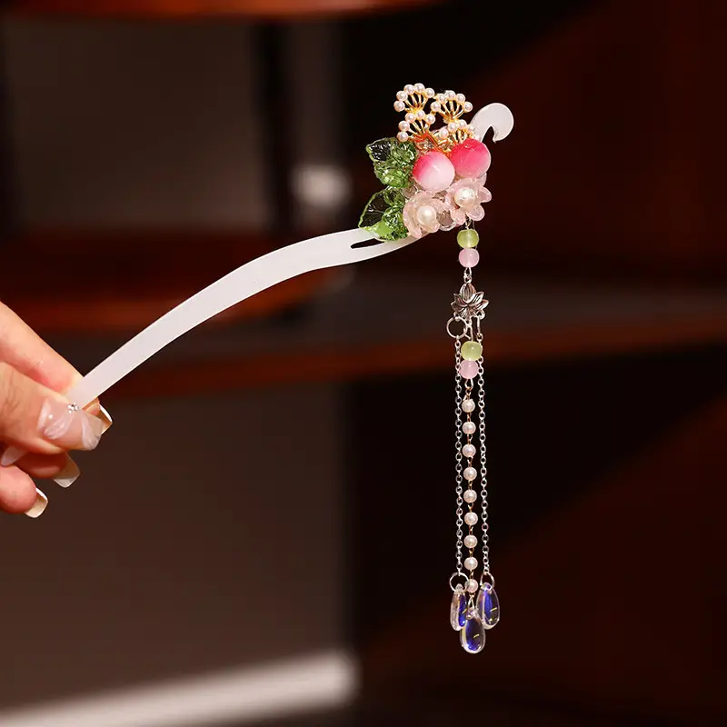 Chinese Style Pearl Flower Hairpin for Women - Image 13