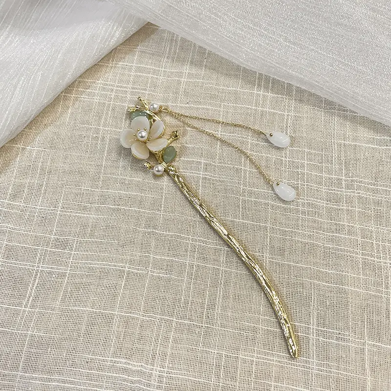 Chinese Style Pearl Flower Hairpin for Women - Image 27