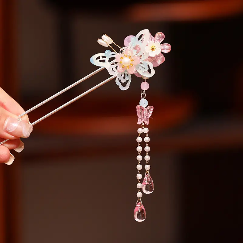 Chinese Style Pearl Flower Hairpin for Women - Image 32