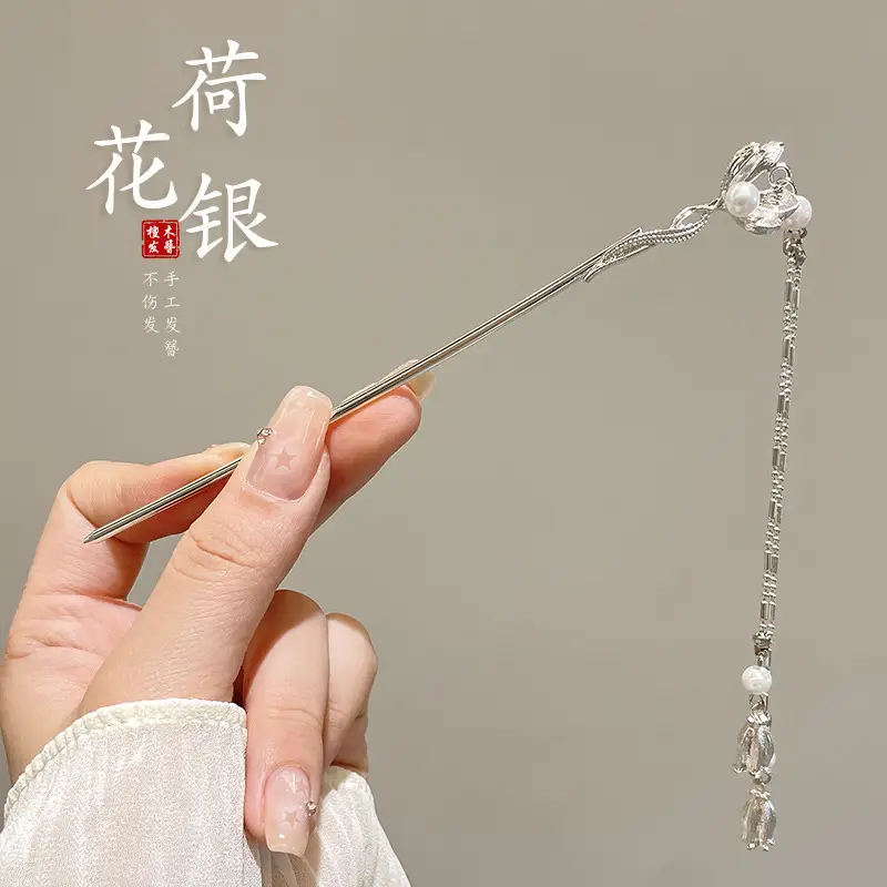 Chinese Style Pearl Flower Hairpin for Women - Image 42