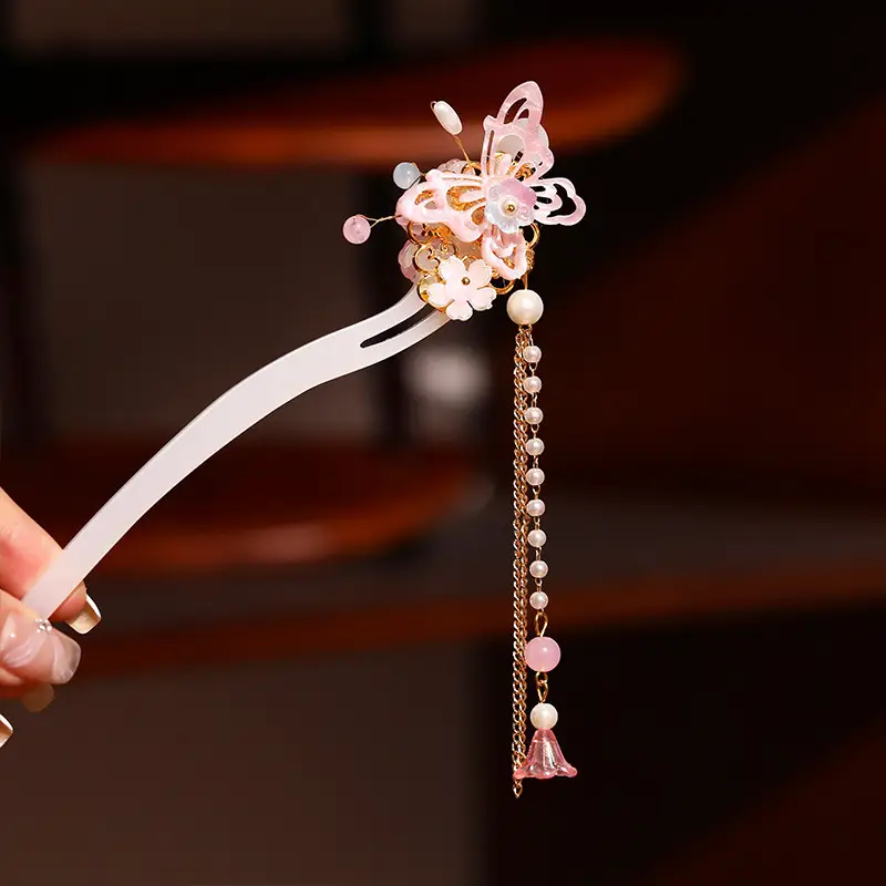 Chinese Style Pearl Flower Hairpin for Women - Image 50
