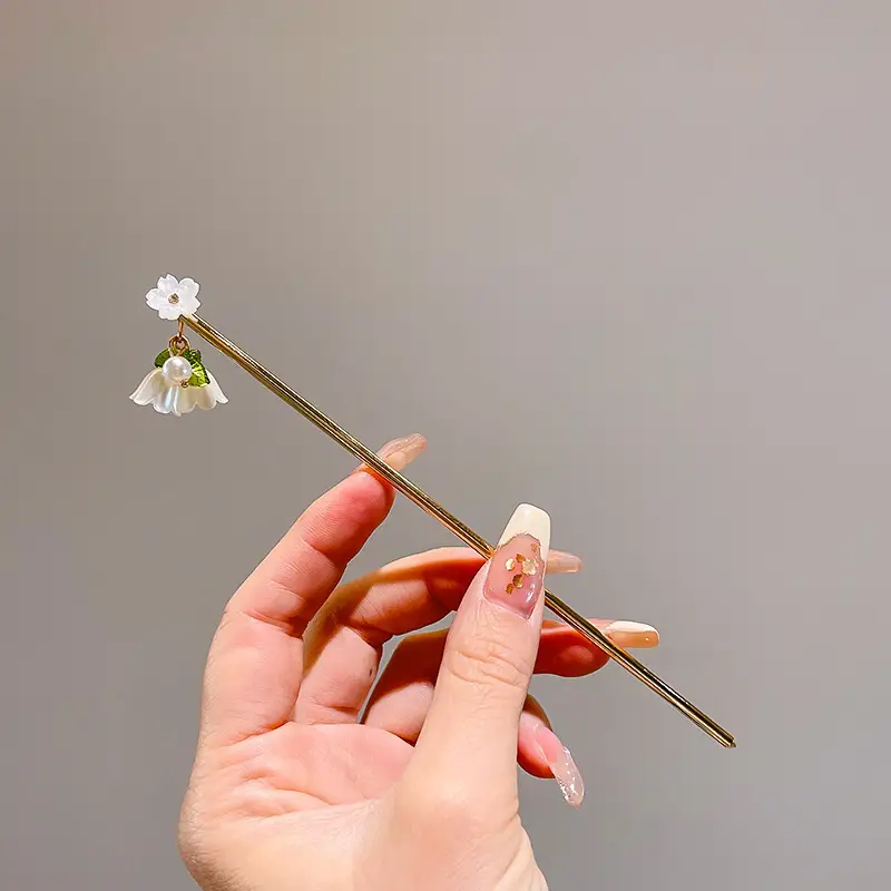 Chinese Style Pearl Flower Hairpin for Women - Image 5