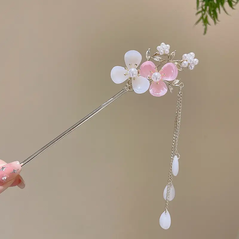 Chinese Style Pearl Flower Hairpin for Women - Image 66