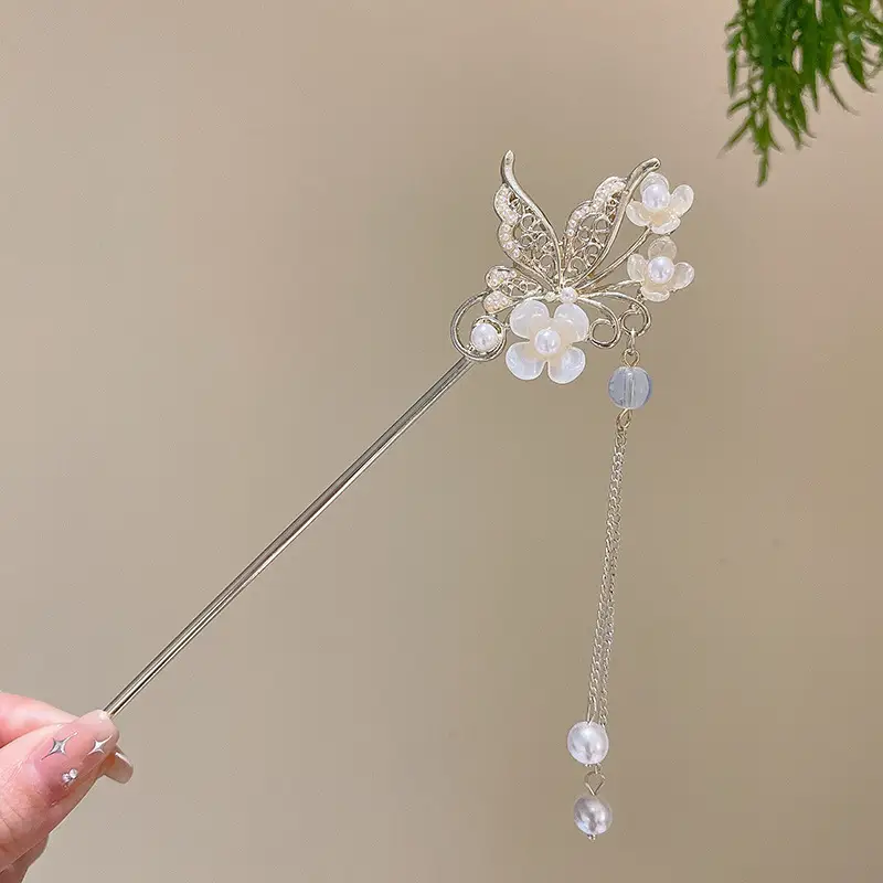 Chinese Style Pearl Flower Hairpin for Women - Image 67