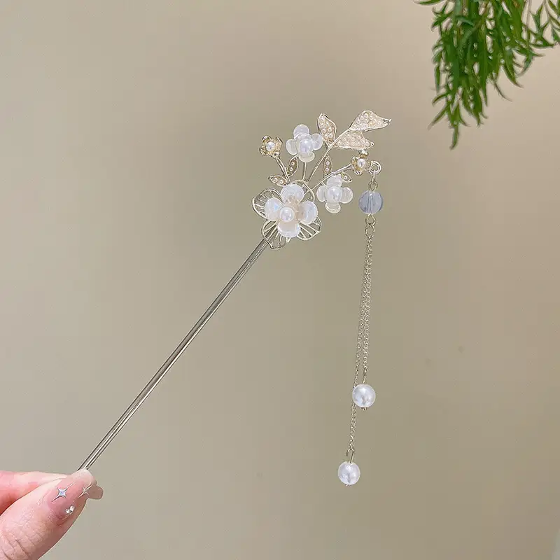 Chinese Style Pearl Flower Hairpin for Women - Image 68