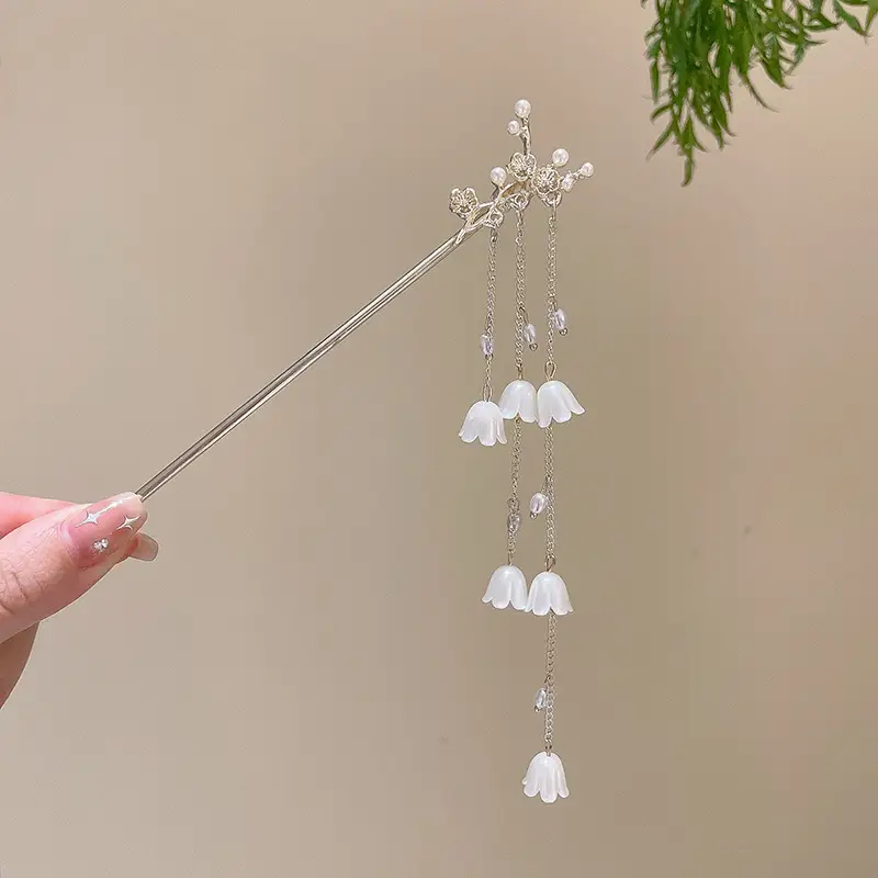 Chinese Style Pearl Flower Hairpin for Women - Image 69