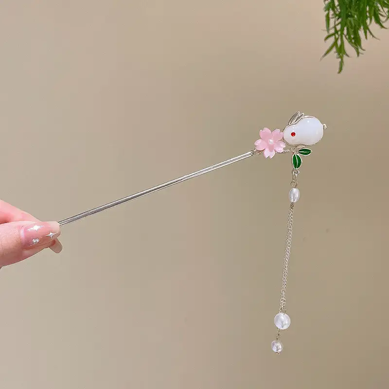 Chinese Style Pearl Flower Hairpin for Women - Image 70