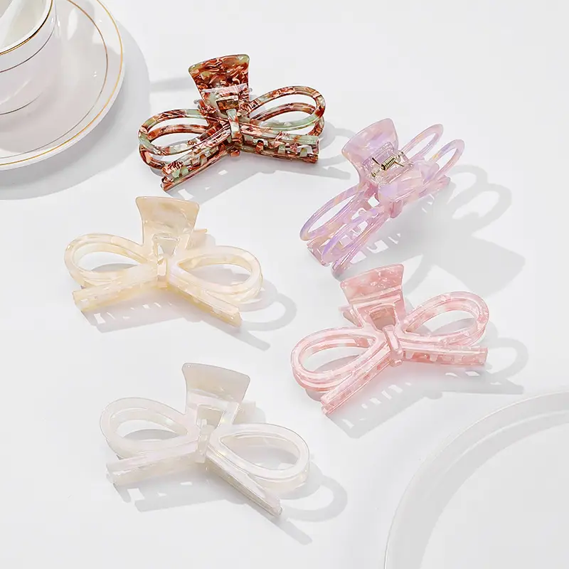 Acetate Hairpin Bow Updo Clip Large - Image 6