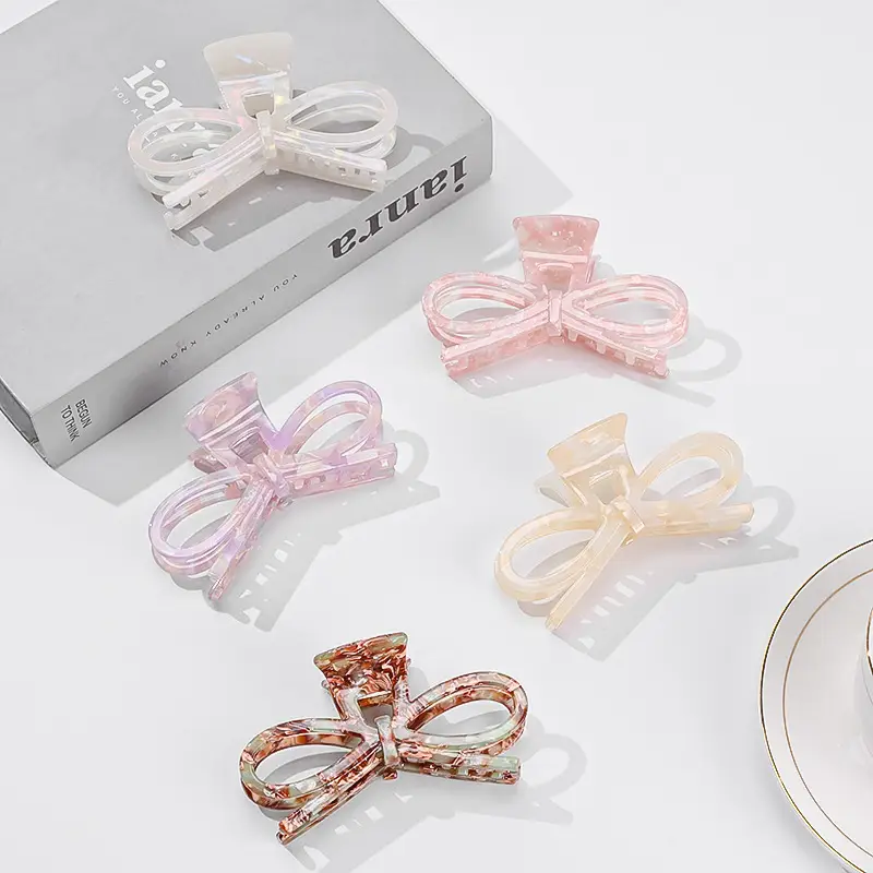 Acetate Hairpin Bow Updo Clip Large - Image 8