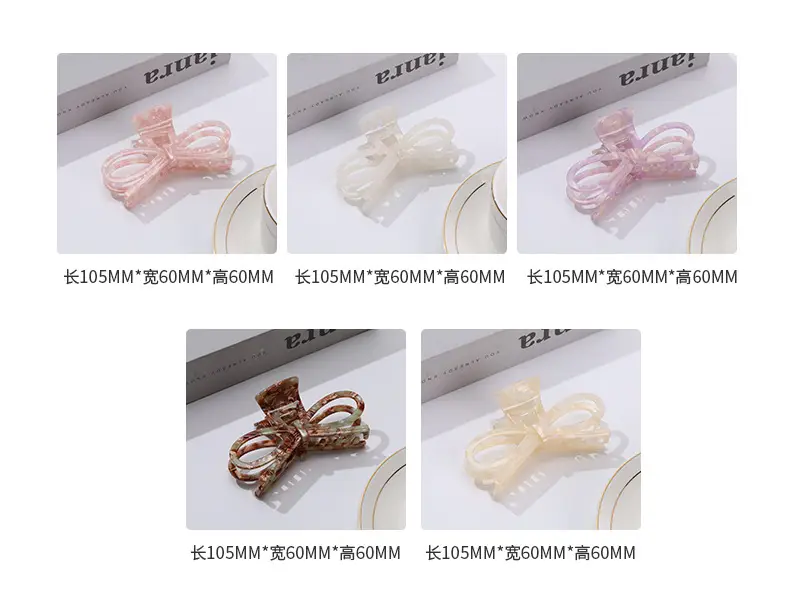 Acetate Hairpin Bow Updo Clip Large — feature 4