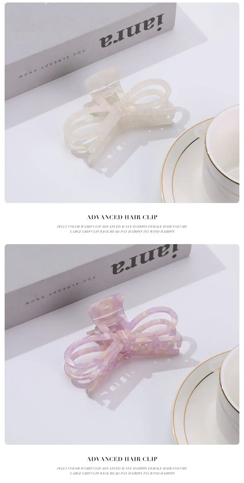 Acetate Hairpin Bow Updo Clip Large — feature 7