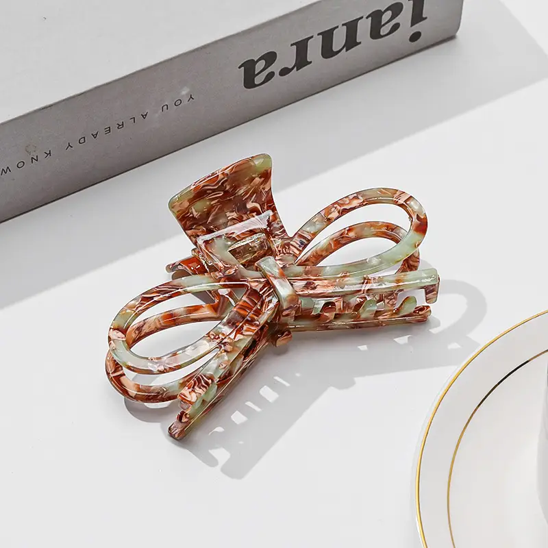 Acetate Hairpin Bow Updo Clip Large - Image 2