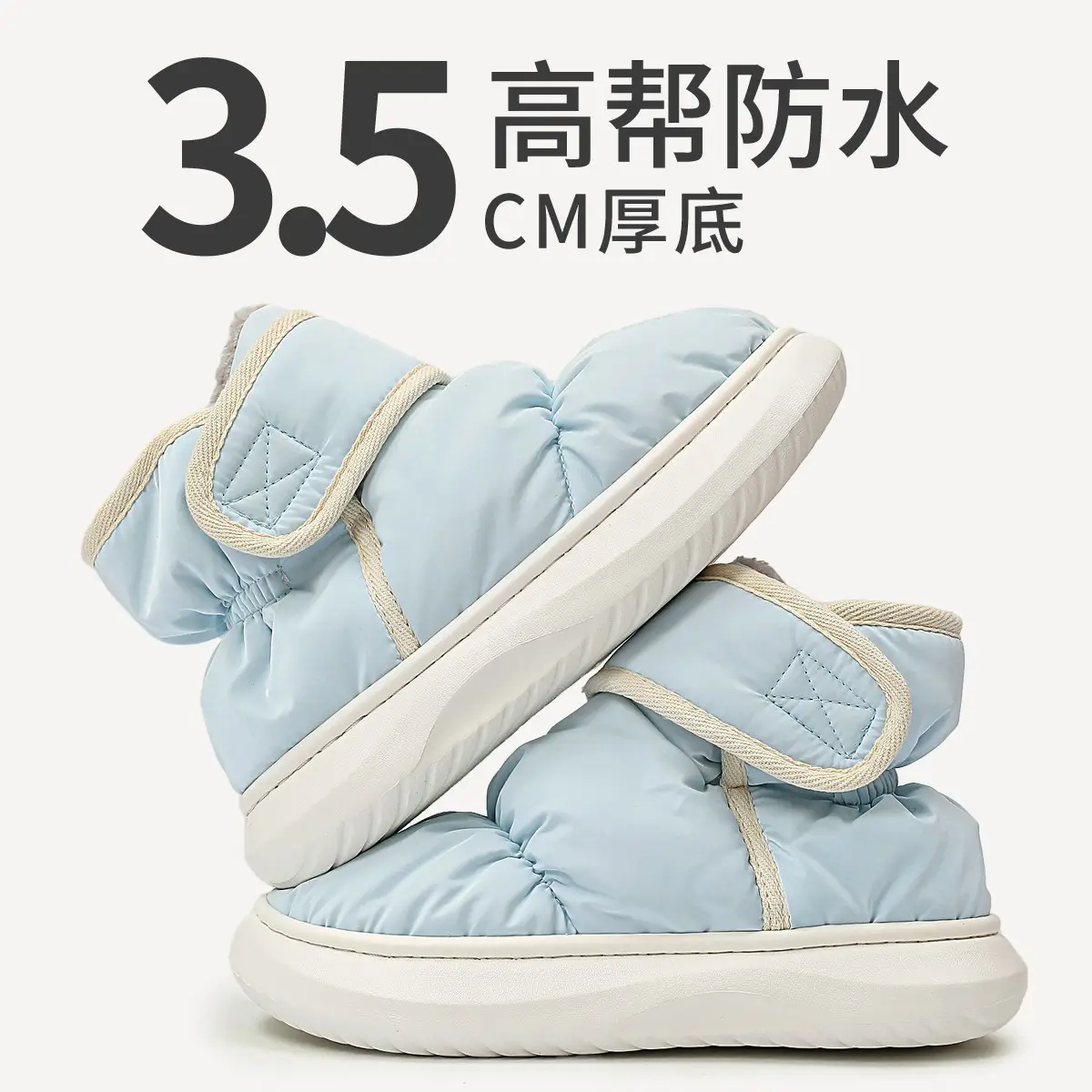 Women Waterproof Blue Plush Snow Boots Winter - Image 15