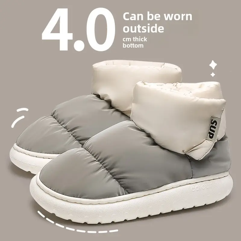 Women Waterproof Blue Plush Snow Boots Winter - Image 5