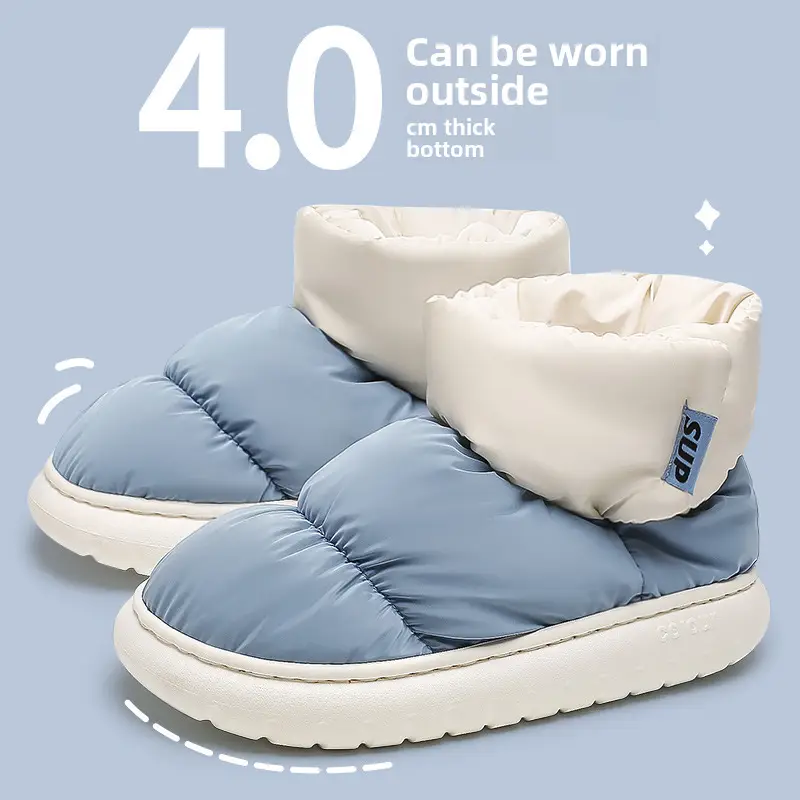 Women Waterproof Blue Plush Snow Boots Winter - Image 8
